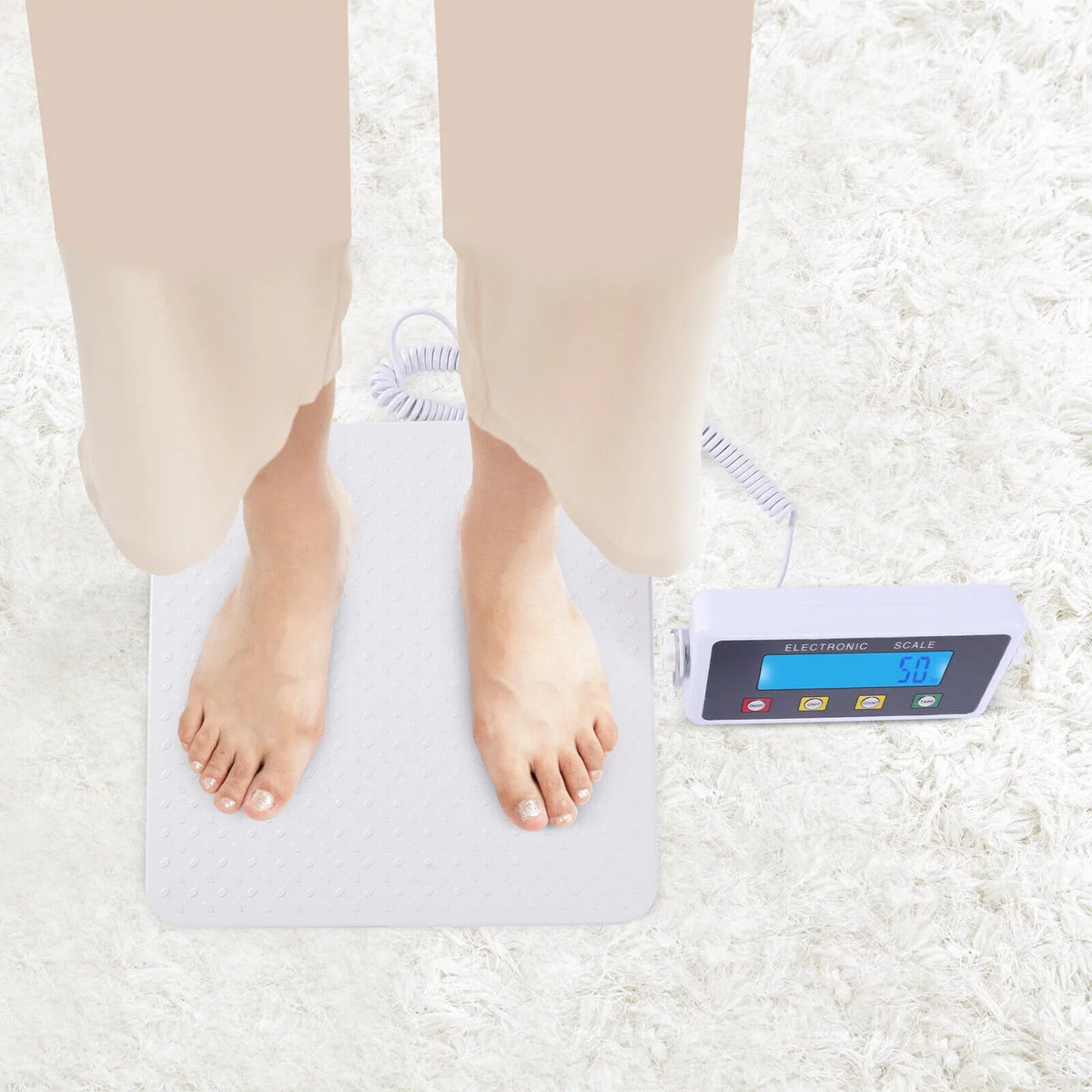 ZhdnBhnos 660lbs Medical Scale High-precision Digital Display Electronic Body Weight Scale Heavy Duty Large Platm Physician Scale Wrestling Scale