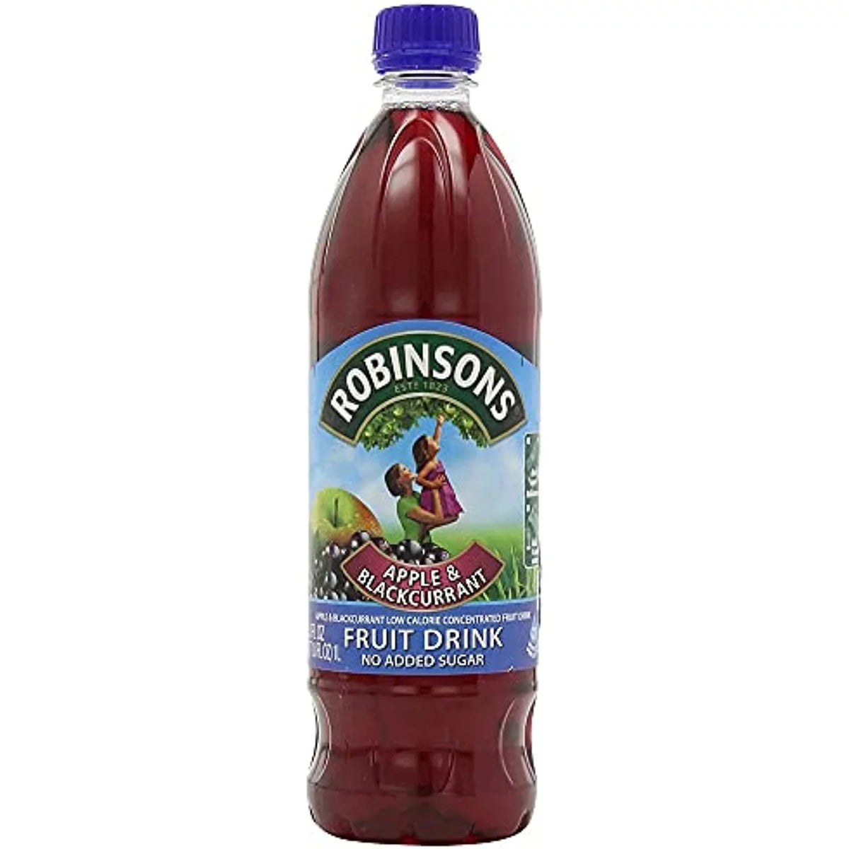 Robinsons Fruit Squash Apple & Blackcurrant 1 Liter Plastic Bottles (Pack Of 2)