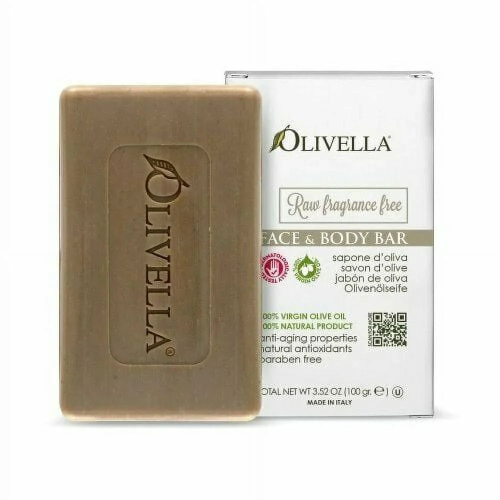 Olivella Face & Body Soap Bar Hypoallergenic Fragrance Free 3.52oz, 12-Pack
