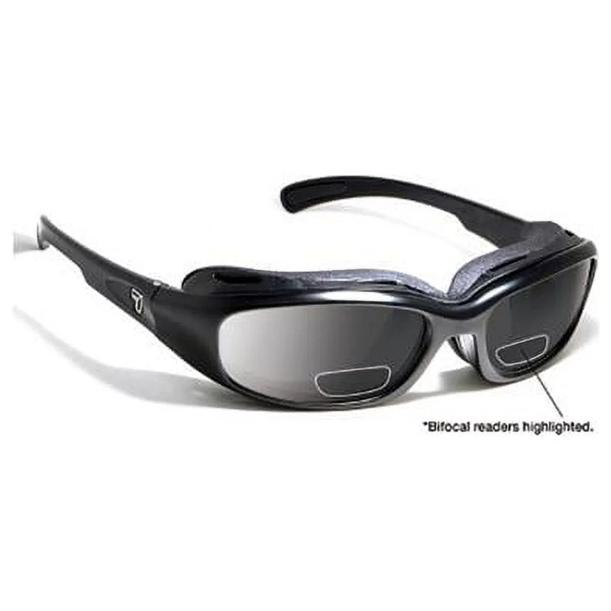 7eye 160141F Churada Sharp View Gray Plus 2.50 Reader Sunglasses- Matte Black - Small & Medium