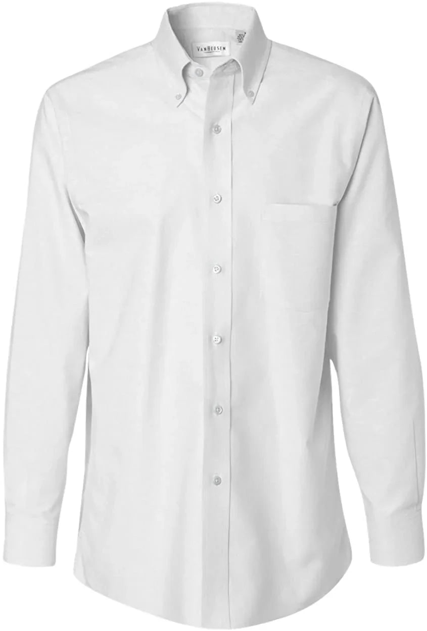 Van Heusen Men's Dress Shirt Regular Fit Oxd Solid 14.5" Neck 32"-33" Sleeve White