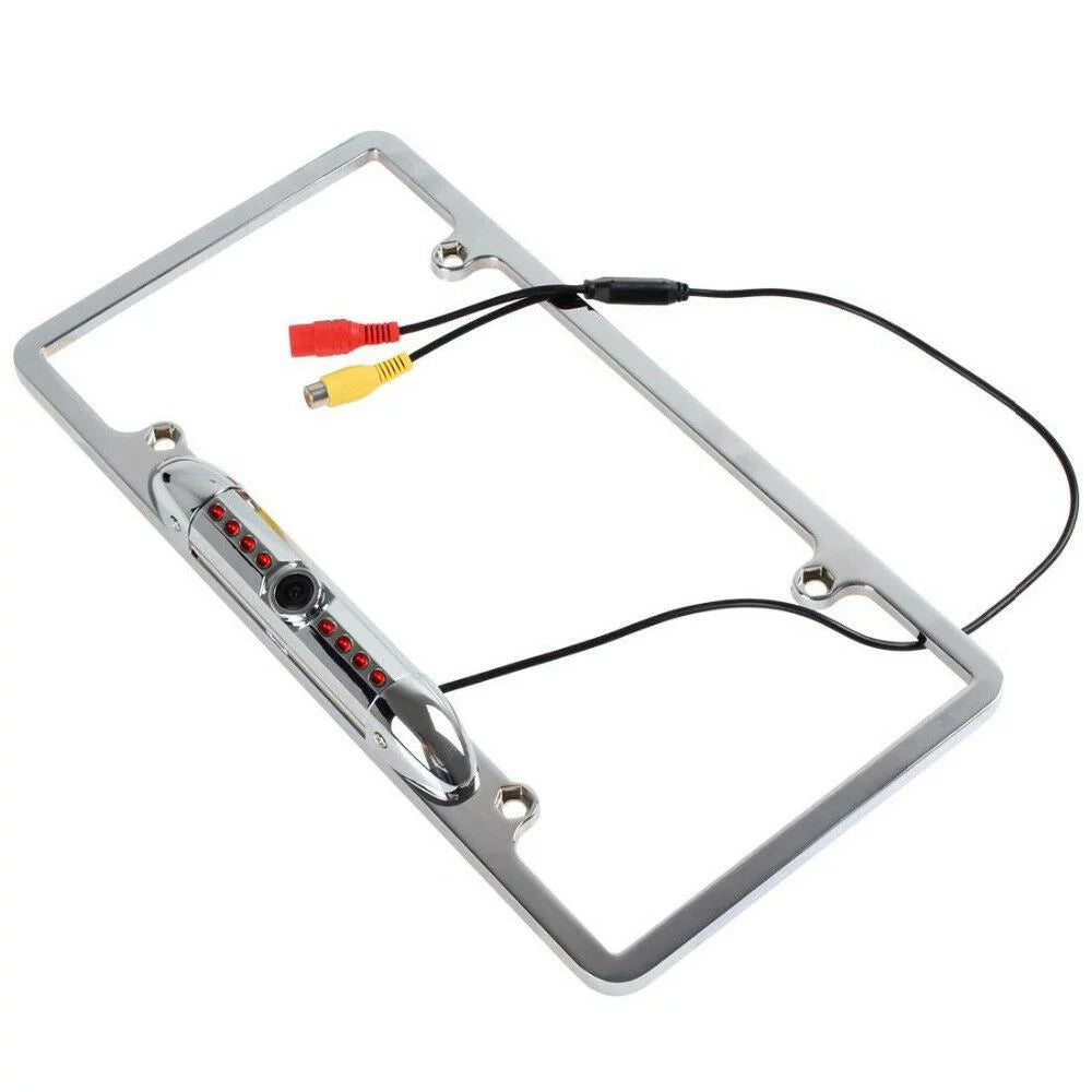 NEW 12V Car RearView Backup Camera 8 IR Night Vision US License Plate Frame CMOS