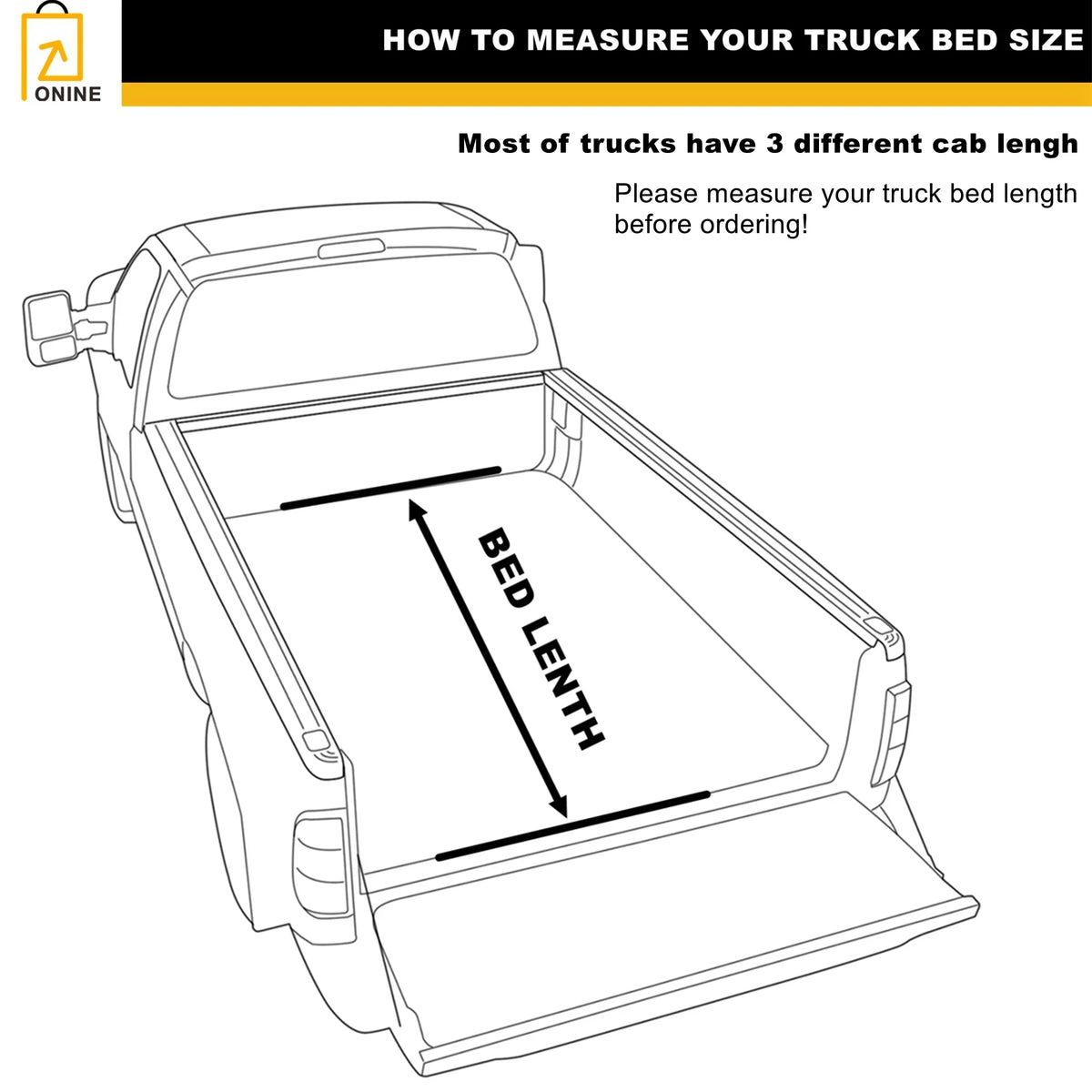 ONINE AWH Hard Tri-Fold Truck Bed Tonneau Shield Custom Fit 2019-2024 Dodge Ram 1500 New Body 5.7ft Bed(67"), Does not fit Classic, Does Not Fit with Multi-Function (Split) Tailgate or RamBox