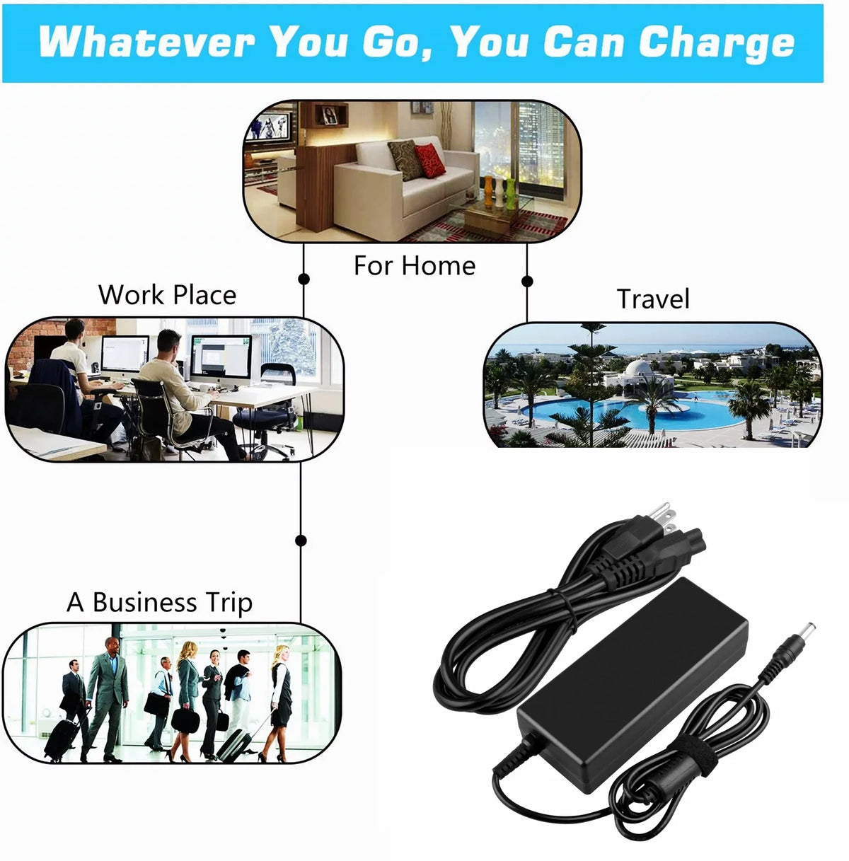 KONKIN BOO 90W Ac Adapter Charger Replacement HP Compaq Presario Cq50 Cq57 Cq58 G40 G41 G42 G42t