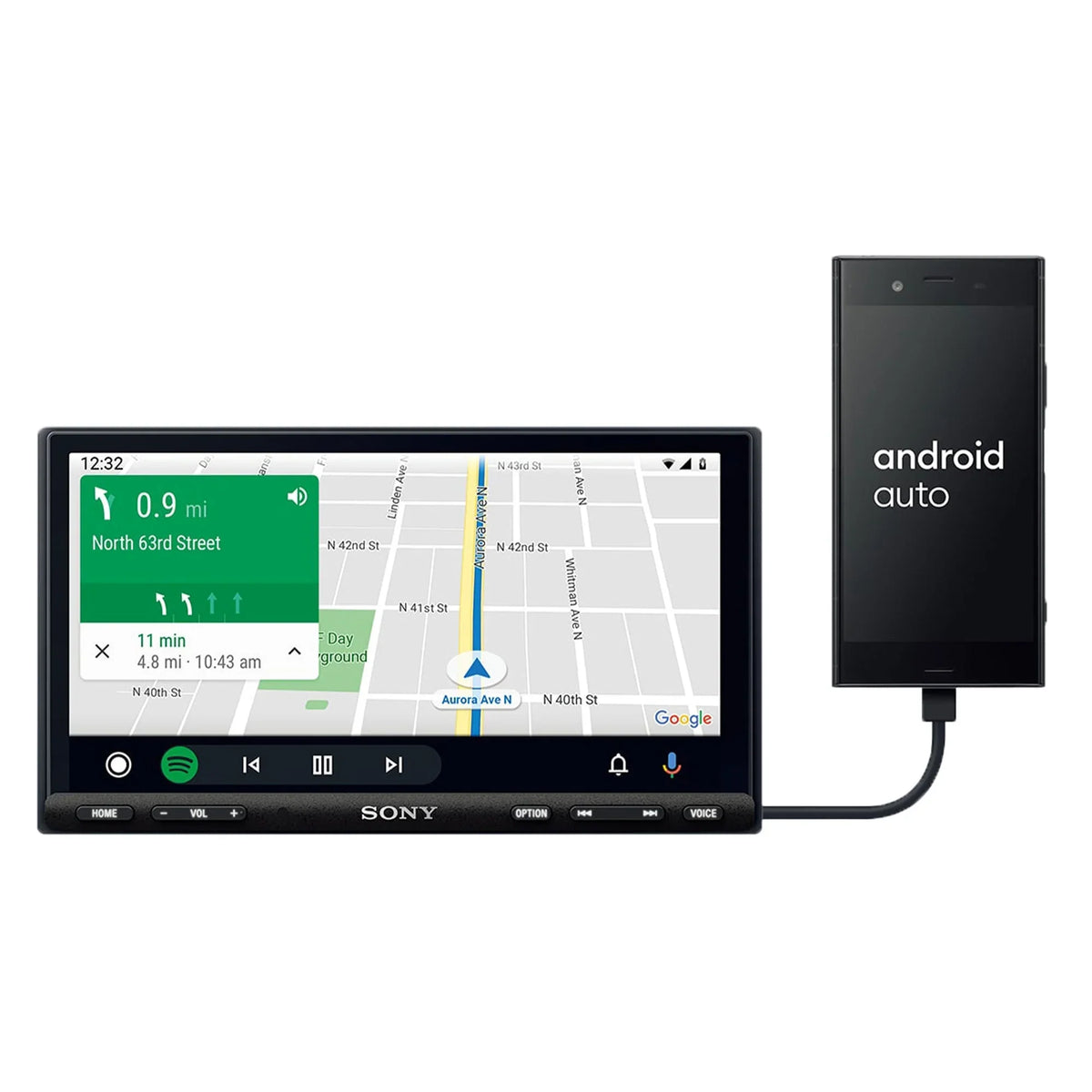 Sony XAVAX7000 CarPlay Android Media Receiver w/SiriusXM SXV300V1 Tuner