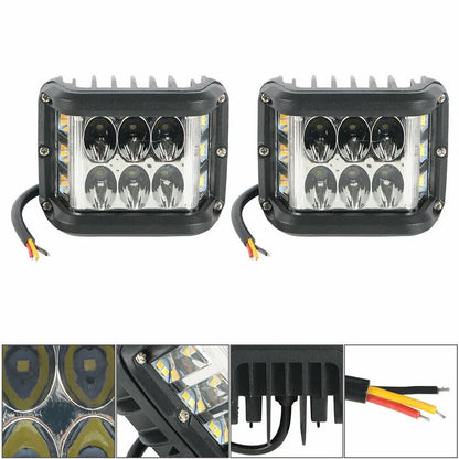 Jercoda 2 Set 45W LED Work Light with LED Work Light Bar Mount Bracket Clamp Holder DIY Car Truck ATV SUV Universal Cars