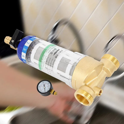 Reusable Spin Down Sediment Water Filter Home Water Filter Remove Sediment Sand Water Pipe Pre-filter 50℃ Water Filter