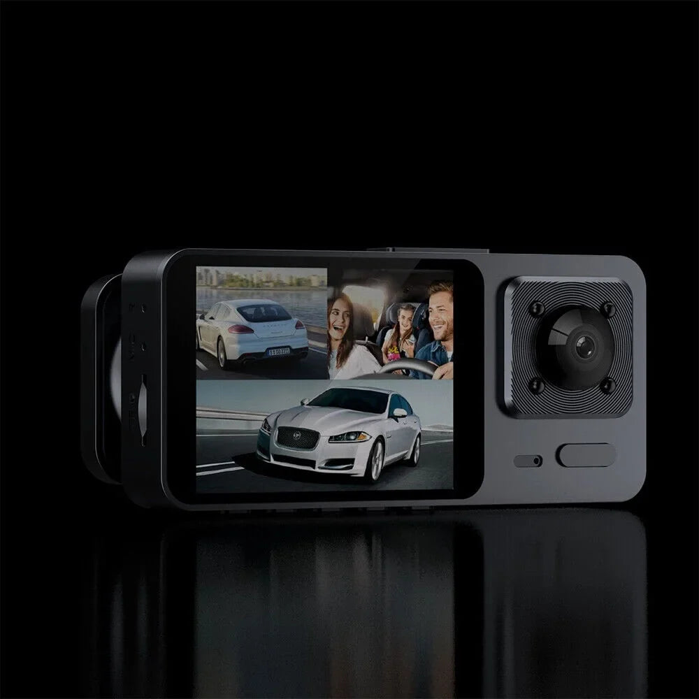 Paddsun Car Dual Lens Dash Camera Cam HD 1080P Front/Rear/Inside Video Recorder G-Sensor