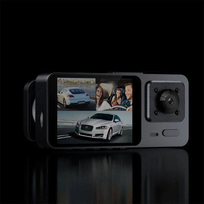 Paddsun Car Dual Lens Dash Camera Cam HD 1080P Front/Rear/Inside Video Recorder G-Sensor