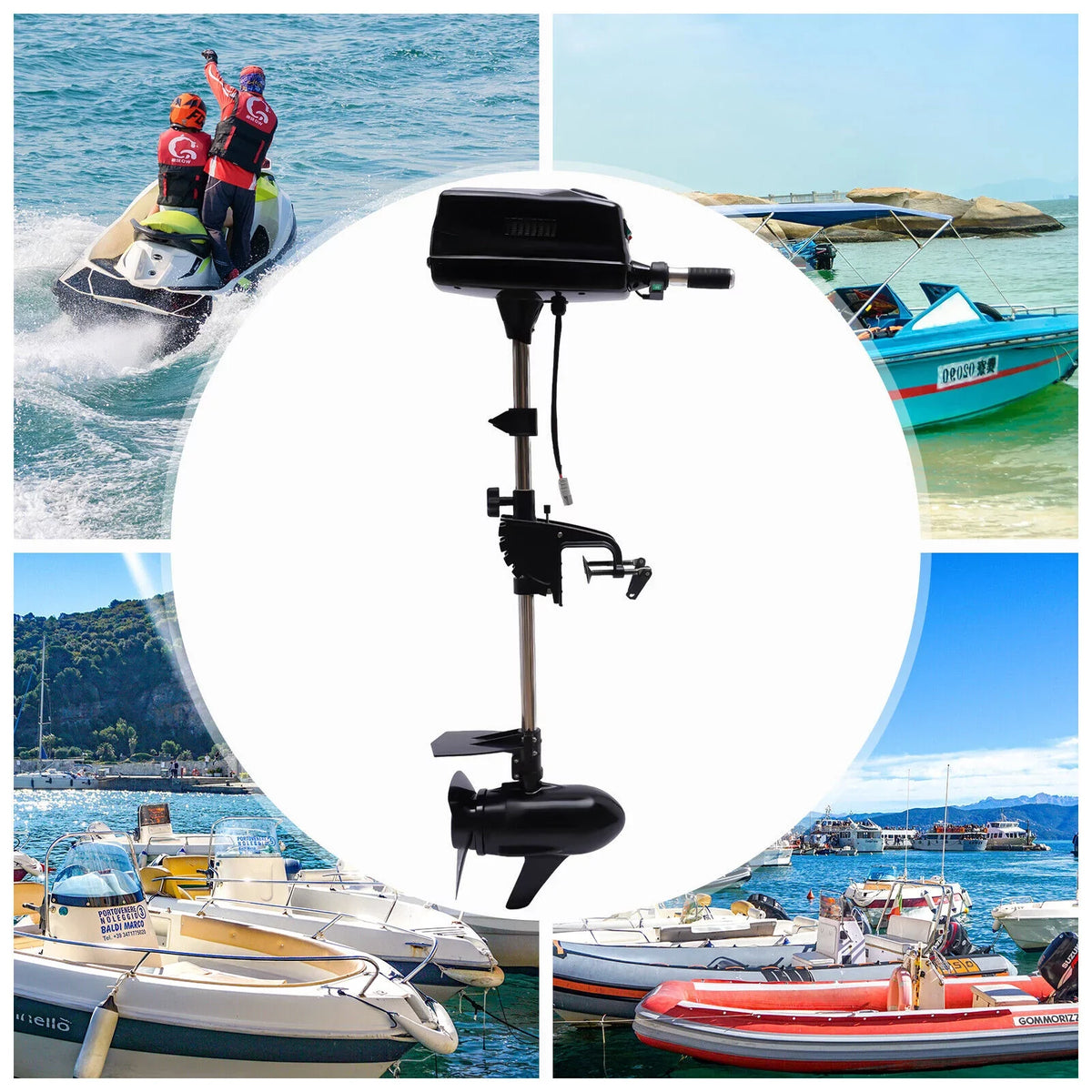 HANGKAI 48V Outboard Trolling Motor Ship Electric Ship Engine 2200W Brushless