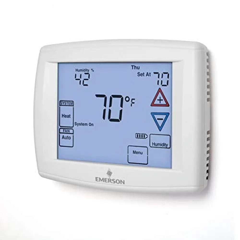 Emerson 1F97-1277 Touchscreen 7-Day Programmable Thermostat Single-Stage and Heat Pump Systems