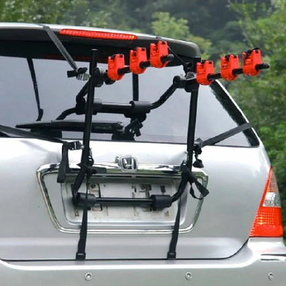 Loyalheartdy Foldable Bike Hitch Mount Rack 3-Bike Carrier Trunk Mount Rack Car Minivan SUV Truck Max Load 44.09