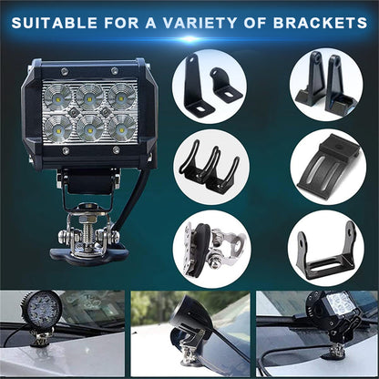 Jercoda 2 Set 45W LED Work Light with LED Work Light Bar Mount Bracket Clamp Holder DIY Car Truck ATV SUV Universal Cars