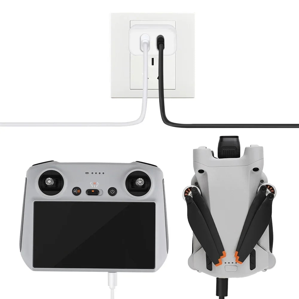 30W USB Charger with Type-C Cable Dual-Port Charging DJI Mini 2/Mini 3 Pro Charging Parts