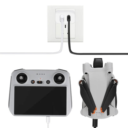 30W USB Charger with Type-C Cable Dual-Port Charging DJI Mini 2/Mini 3 Pro Charging Parts