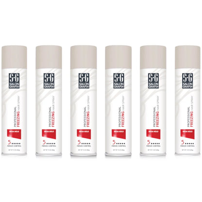 6 Pack Salon Grafix Mega Hold Professional Freezing Hair Spray, 10 Ounces Each