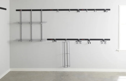 Rubbermaid Fast Track Garage 9-Piece Steel Wire Shelf Starter Kit, Track Storage System