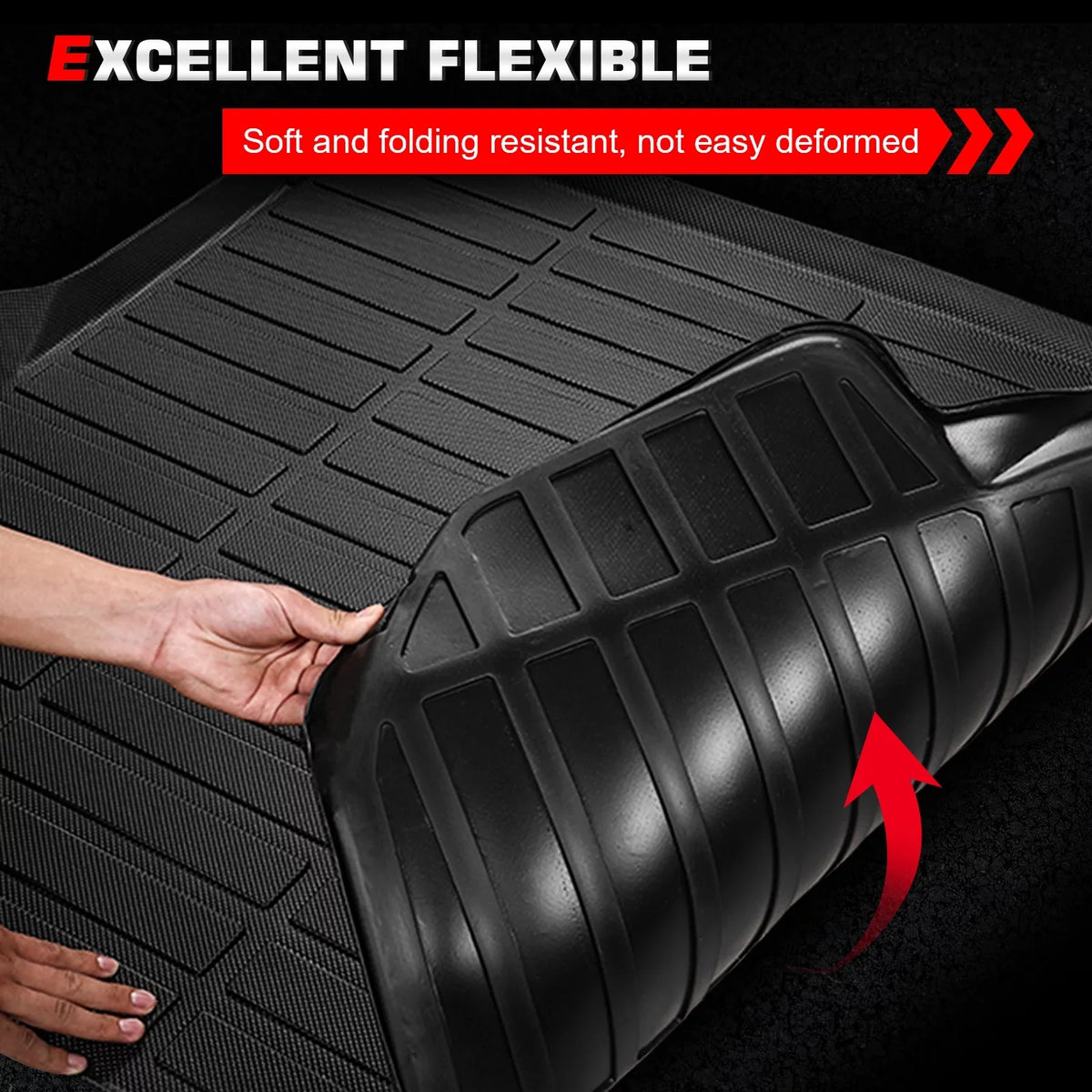 Ikon Motorsports Trunk Mat With 2018-2024 Honda Accord, Black 3D Molded Car Rear Carpets Liner Protection TPE Thermo Plastic Elastomer All Boot Tray Protection Protector Pad
