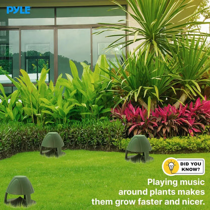 Pyle 6.5 Inch Olive Green Passive speaker Waterproof Outdoor Garden Passive Speaker (Green)