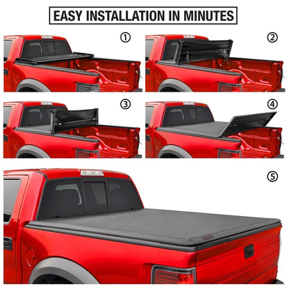 MaxMate Soft Quad-fold Truck Bed Tonneau Protection with 2019-2024 Ram 1500 New Body (NOT FIT 19-23 Classic) | 6'4" (76") Bed | TCD484045