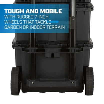 Stack System, Mobile Toolbox Storage and Organization, 3 Piece Resin Plastic Modular Toolbox System