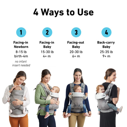 Graco Cradle Me 4-in-1 Baby Carrier, Mineral Gray