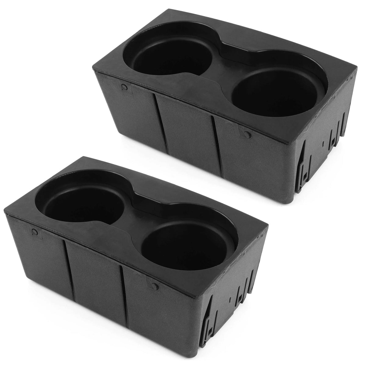 Red Hound Auto 2 Cup Holder Inserts Holds 4 Cups with Ford Super Duty F-250/F-350/F-450/F-550 2011-2016 fits Front Center Floor Mounted Console (flow through style) Black Beverage Holder