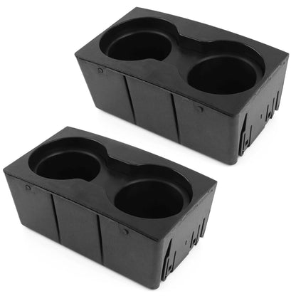 Red Hound Auto 2 Cup Holder Inserts Holds 4 Cups with Ford Super Duty F-250/F-350/F-450/F-550 2011-2016 fits Front Center Floor Mounted Console (flow through style) Black Beverage Holder