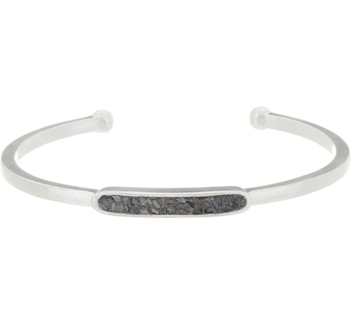 Shana Gulati Black Diamond Slice Leena Cuff Bracelet 7-1/4" Sterling Silver (364