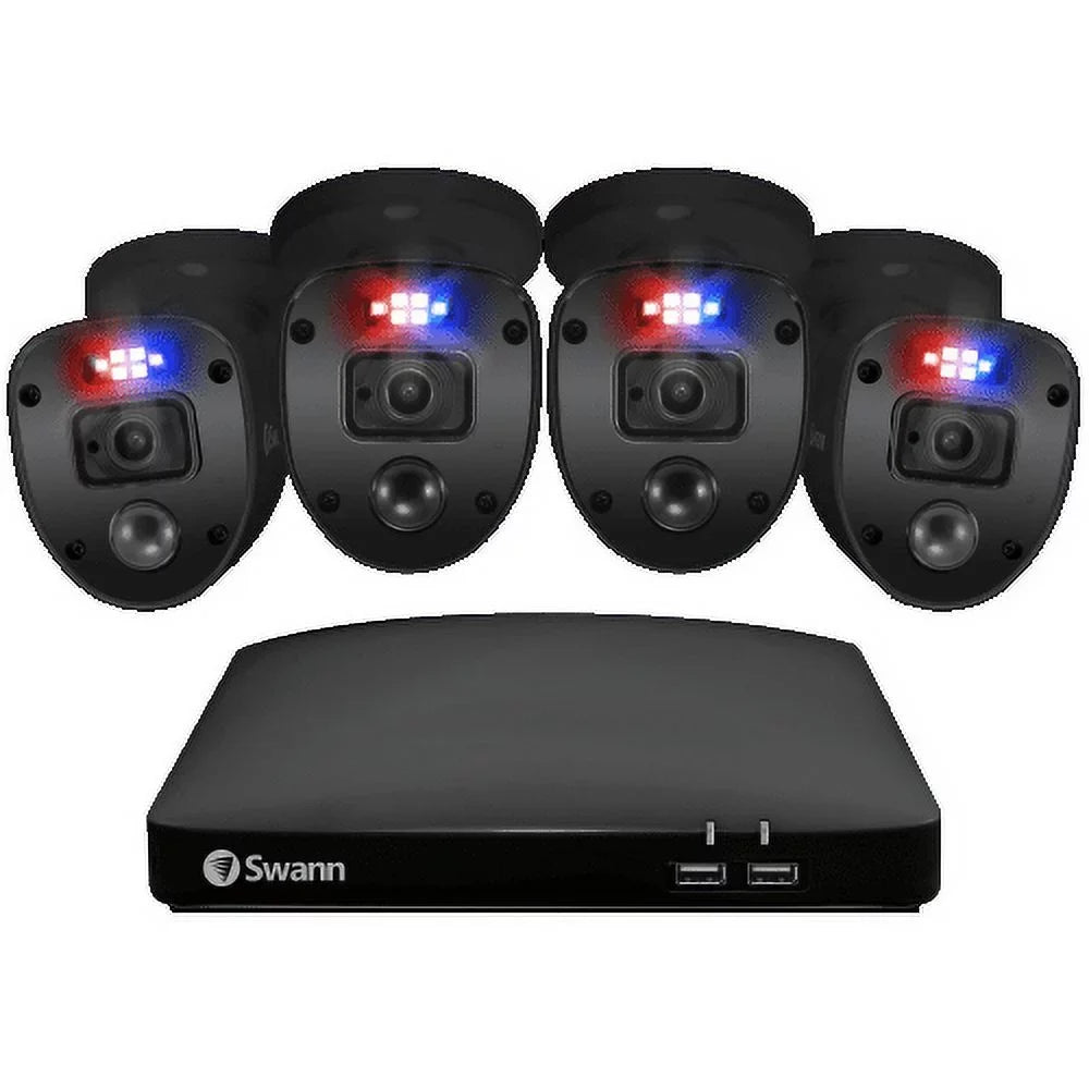 Swann Black Encer 4 Camera 8 Channel 1080p Full HD DVR Security System