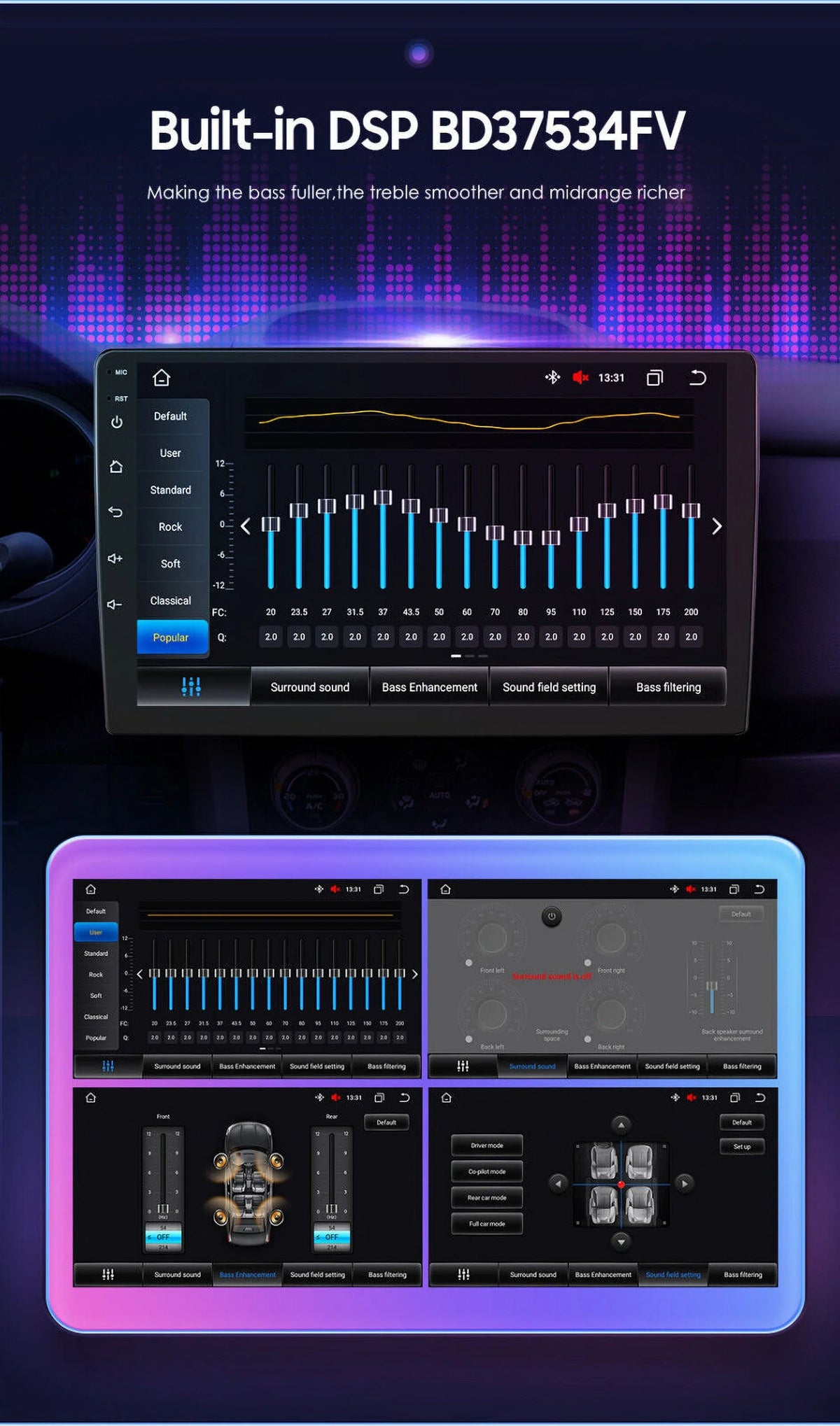 9inch 1280*720 IPS Fit Toyota Tacoma 2005-2015 Android Octa Core 4+32GB Car Radio Stereo DSP Carplay GPS NAVI AM FM