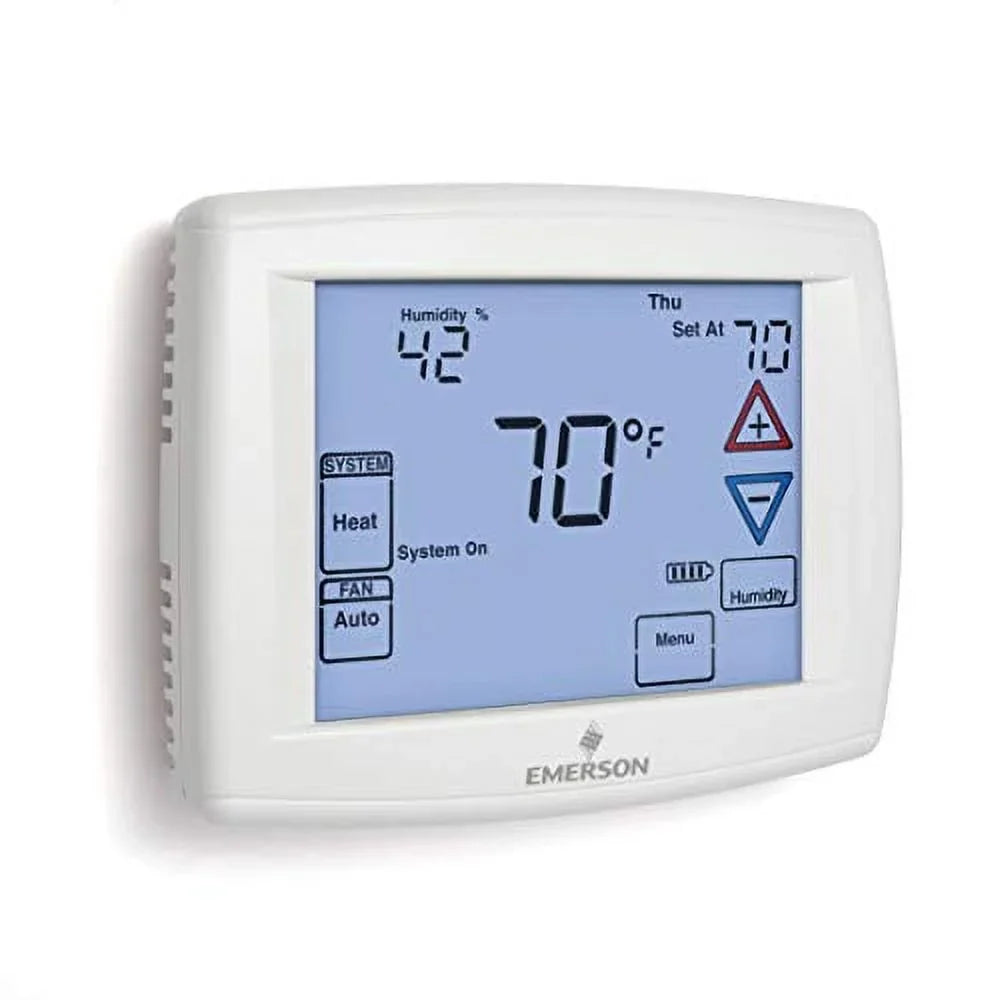 Emerson 1F97-1277 Touchscreen 7-Day Programmable Thermostat Single-Stage and Heat Pump Systems