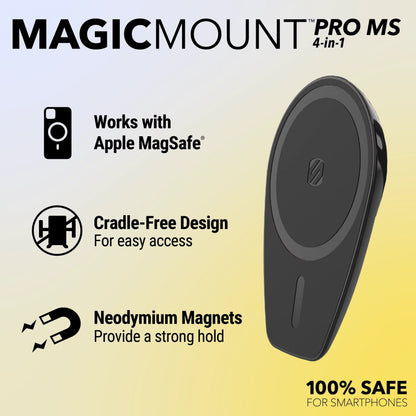 Scosche MPMSODVM MagicMount Pro MS 4in1 Magnetic Dash/Windshield/Vent Mount Comp w/ iPhone 15/14/13