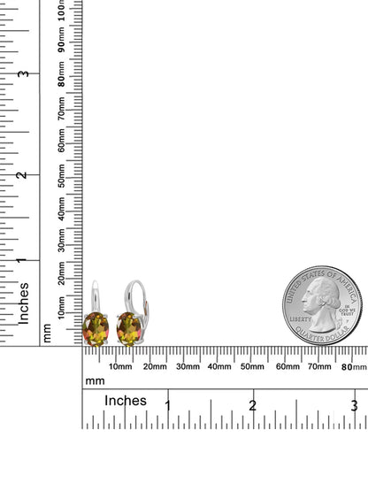 Gem Stone King 9.00 Ct Oval Mango Mystic Topaz 925 Sterling Silver Earrings