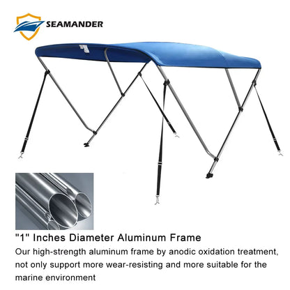 Seamander 3Bow Bimini Top 6'Lx73-78"W,Pacific Blue