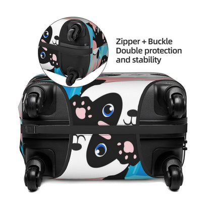 Haiem Panda Cute Pink Hearts Luggage Coating Washable Suitcase Protector With Anti-Scratch Technology - Keep Your Luggage Looking New Medium