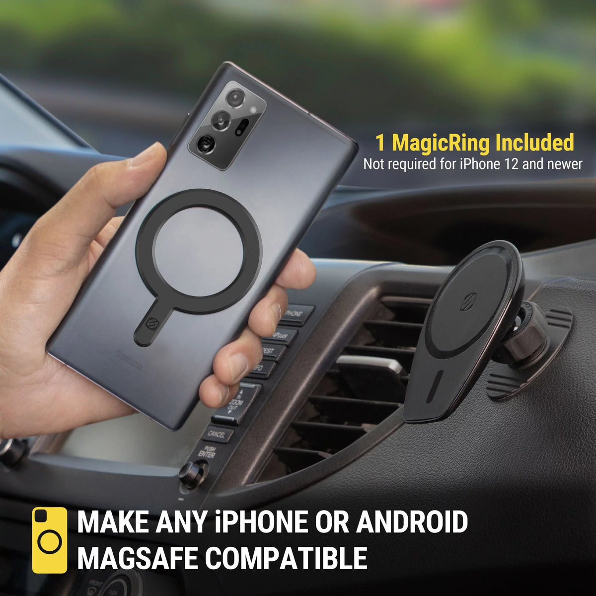 Scosche MPMSODVM MagicMount Pro MS 4in1 Magnetic Dash/Windshield/Vent Mount Comp w/ iPhone 15/14/13