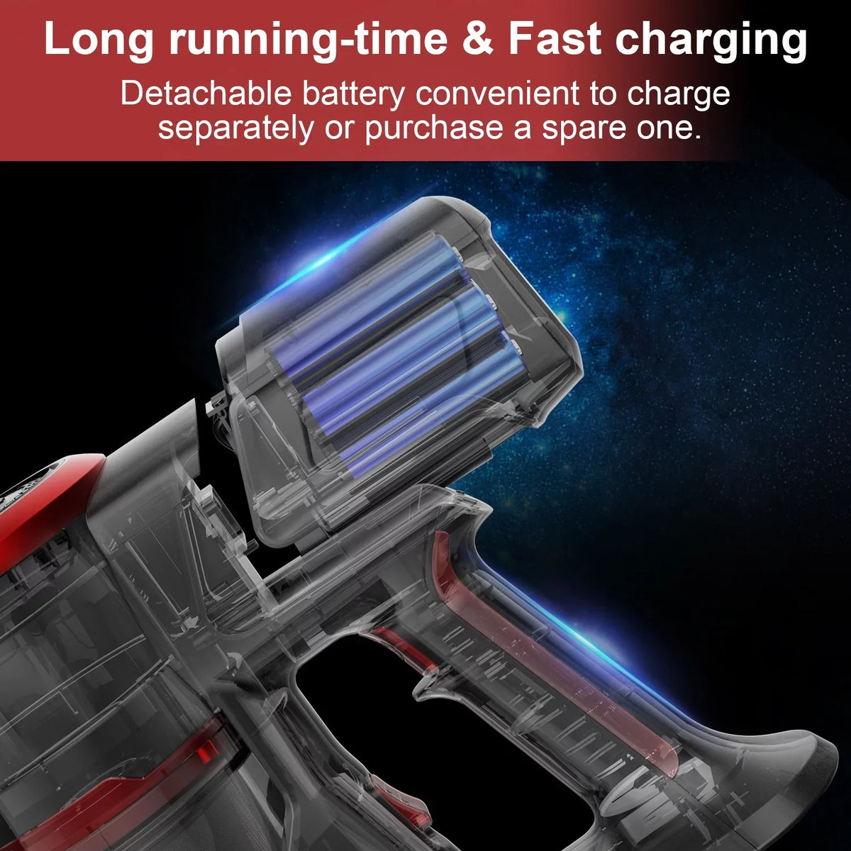 Cordless Stick Vacuum Cleaner 23KPA Brushless Motor Hard Floor, Carpet, K17
