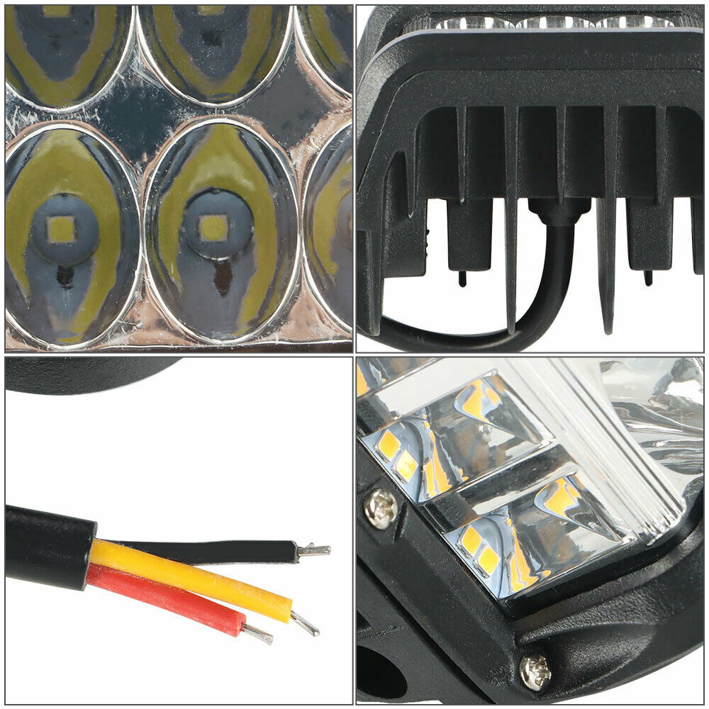 Jercoda 2 Set 45W LED Work Light with LED Work Light Bar Mount Bracket Clamp Holder DIY Car Truck ATV SUV Universal Cars