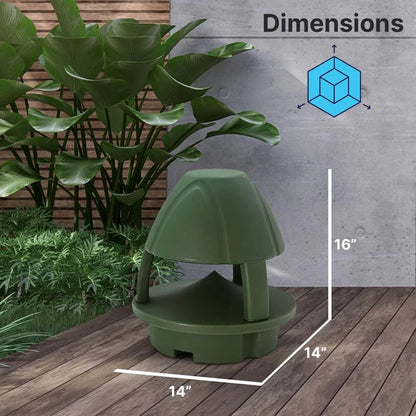 Pyle 6.5 Inch Olive Green Passive speaker Waterproof Outdoor Garden Passive Speaker (Green)
