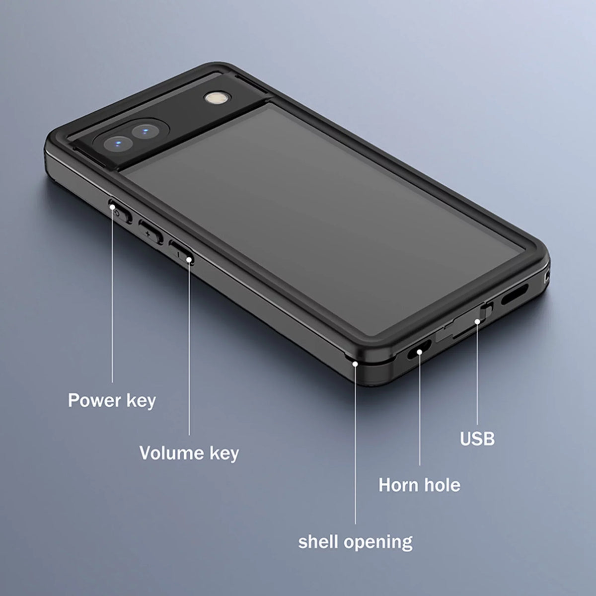 Waterproof Case Google Pixel 6A, Built-in Screen Protector Full Body Protection Rugged Case Underwater Dustproof Drop Protection Coating Google Pixel 6a