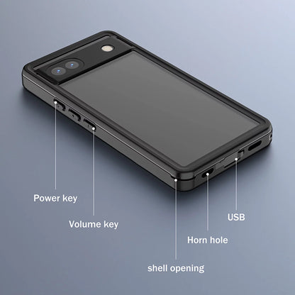Waterproof Case Google Pixel 6A, Built-in Screen Protector Full Body Protection Rugged Case Underwater Dustproof Drop Protection Coating Google Pixel 6a