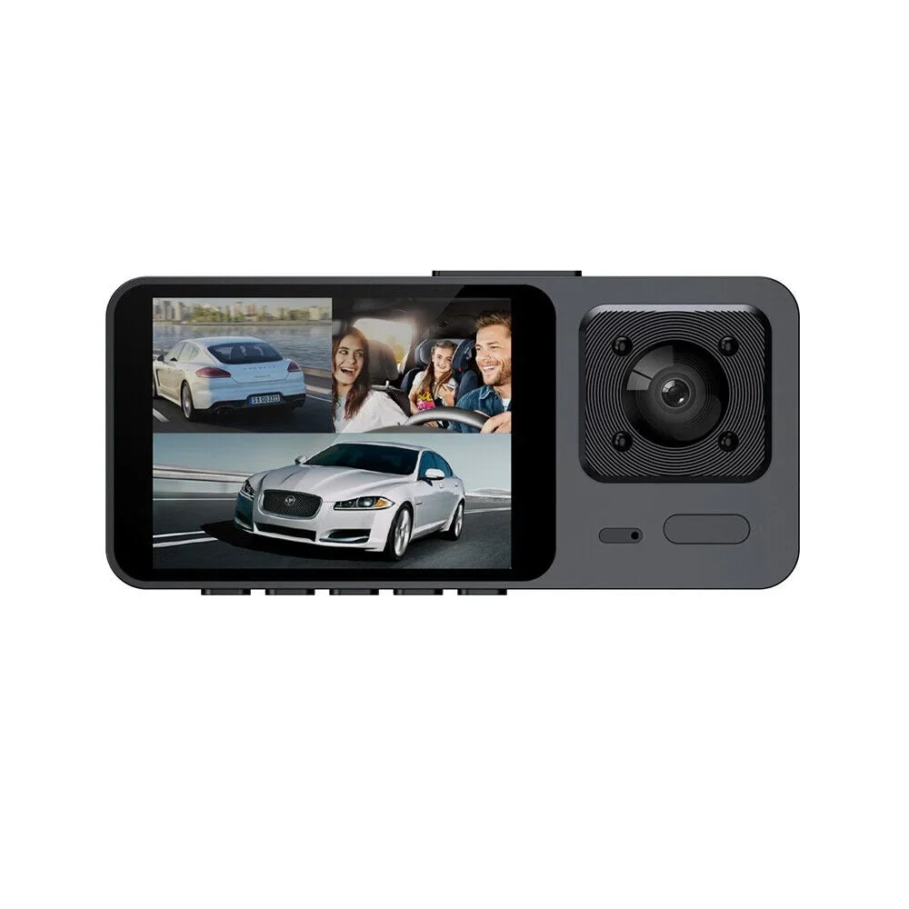 Paddsun Car Dual Lens Dash Camera Cam HD 1080P Front/Rear/Inside Video Recorder G-Sensor