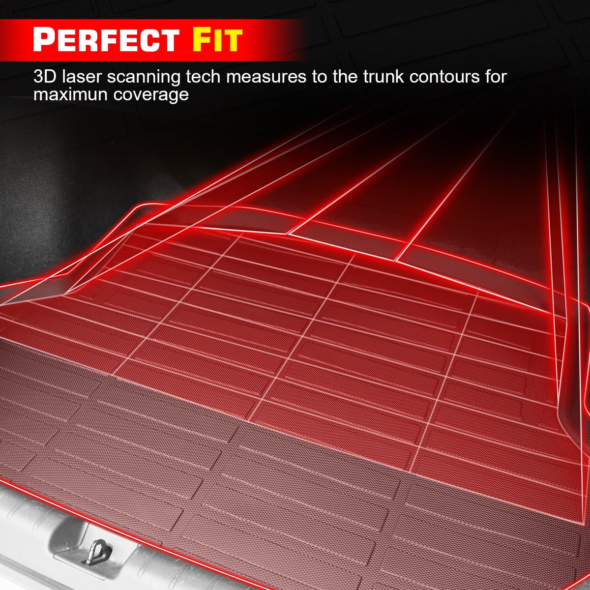 Ikon Motorsports Trunk Mat With 2018-2024 Honda Accord, Black 3D Molded Car Rear Carpets Liner Protection TPE Thermo Plastic Elastomer All Boot Tray Protection Protector Pad
