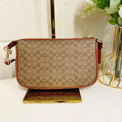 Coach CE698 Nolita 19 In Colorblock Signature Canvas IN Khaki Terracotta