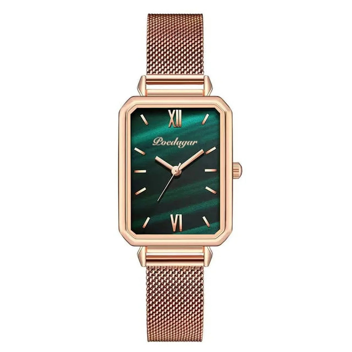 POEDAGAR Women Watches Japan Quartz Movement High Standard Waterproof Ladies Watch Stainless Steel Mesh Rose Gold Simple Clock