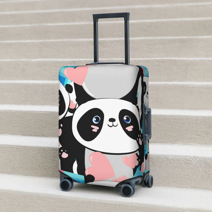 Haiem Panda Cute Pink Hearts Luggage Coating Washable Suitcase Protector With Anti-Scratch Technology - Keep Your Luggage Looking New Medium