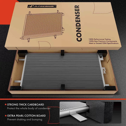 A-Premium Air Conditioning A/C Condenser with Kia Sorento 2021-2022 & Hyundai Santa Fe 2021-2022, Santa Cruz 2022, 2.5L, Replace# 97606Q5250