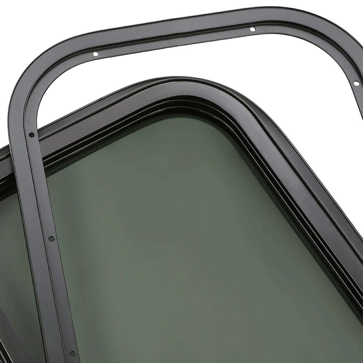 Kojem RV Window Black Universal Camper Vertical Trailer Rip-Up Cargo Powder Coated Glass Steel