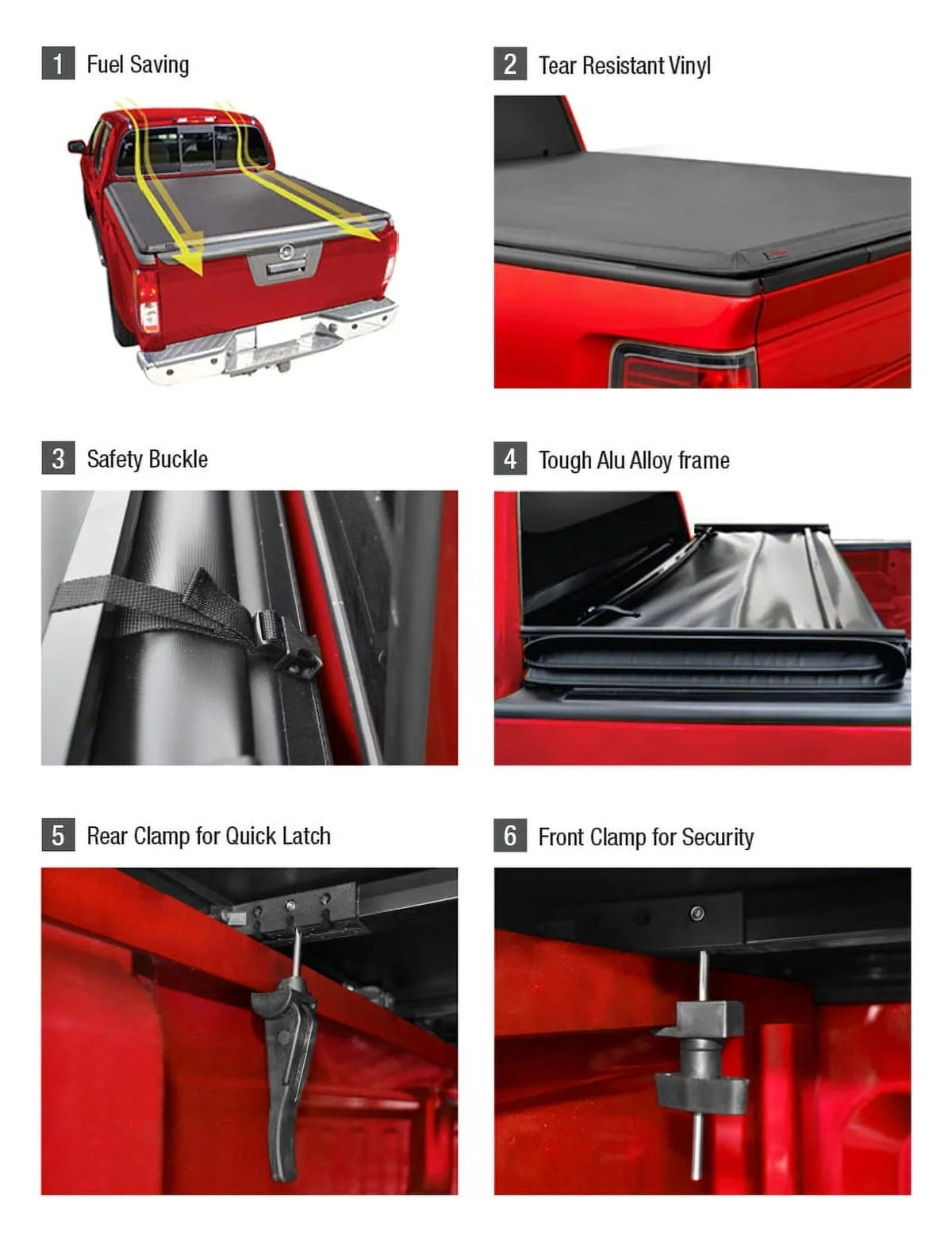 MaxMate Soft Quad-fold Truck Bed Tonneau Protection with 2019-2024 Ram 1500 New Body (NOT FIT 19-23 Classic) | 6'4" (76") Bed | TCD484045